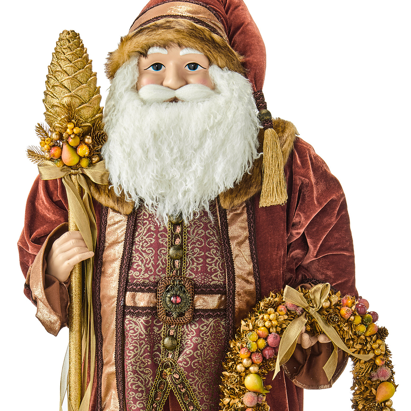48" Shelli Santa With Pinecone Staff