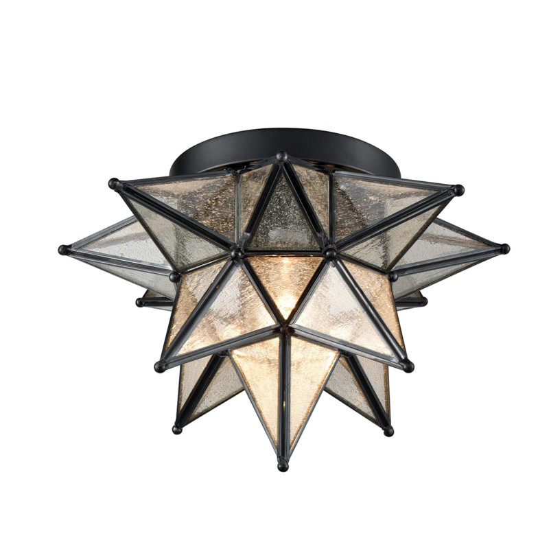 Molyneaux Glass Flush Mount, Black
