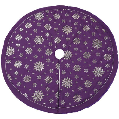 Grande jupe d'arbre de Noël 36 pouces, couverture de Noël, couverture souple, tapis, flocon de neige, jupe d'arbre de ferme pour décorations de fêtes, décorations d'intérieur pour la maison (trois couches de coton, 48 pouces)