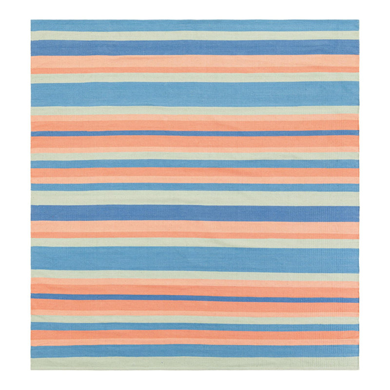 Aareona Cotton Geometric Indoor Rug, Square 7'10"
