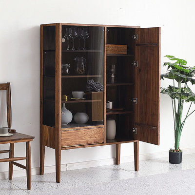 Armoire de rangement multifonctionnelle avec porte vitrée
