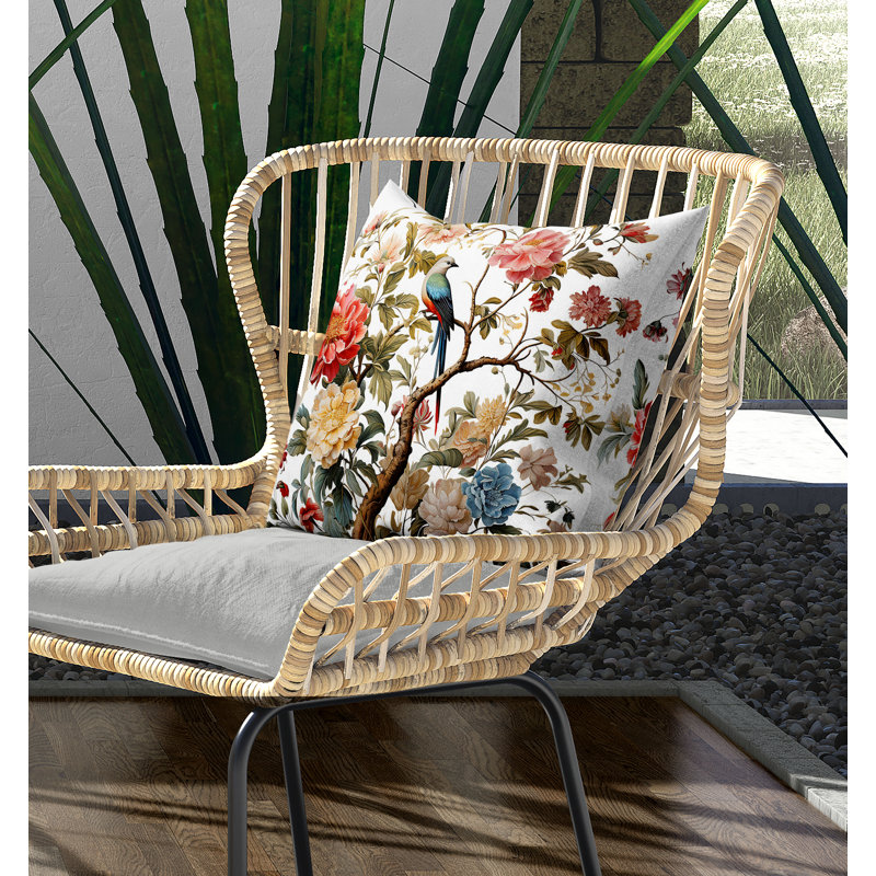 Oreiller Bloom Bower Bliss avec housse amovible, Rouge/rose/bleu, H 26 po x l 26 po