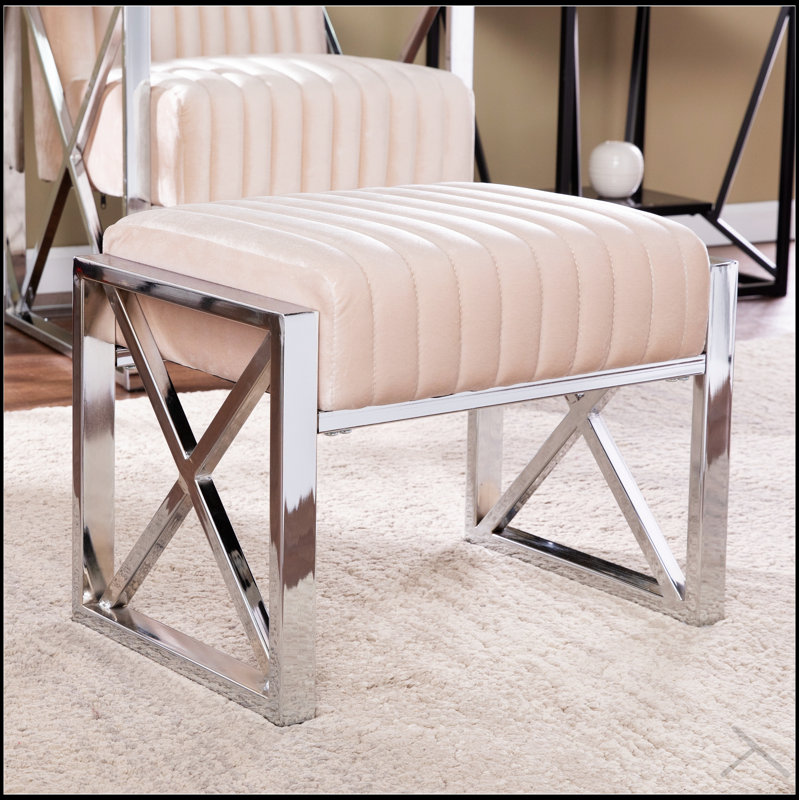 Repose-pieds en velours de coton Ellison