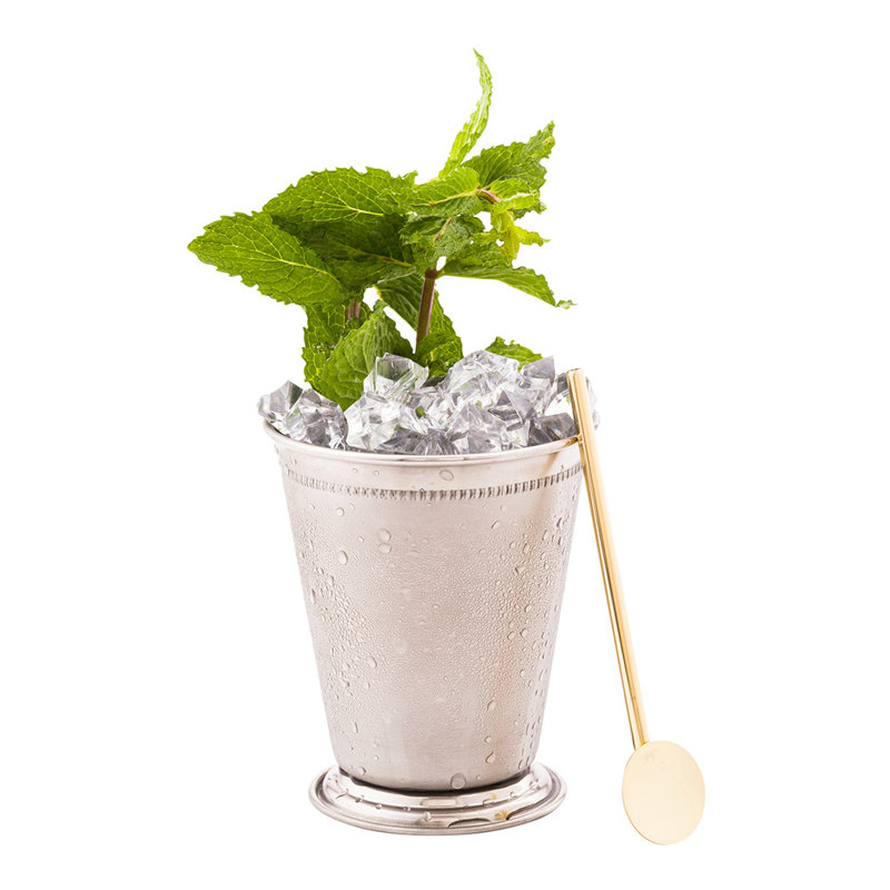 Cuillère Julep en acier inoxydable plaqué cuivre Viveca Bar Lux - 5 po - boîte de 2 pièces, Doré