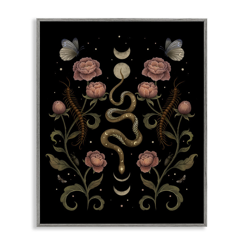 Giclée encadrée Serpentine Garden Symmetry, conception par Episodic Dessins, H 14 po x l 11 po