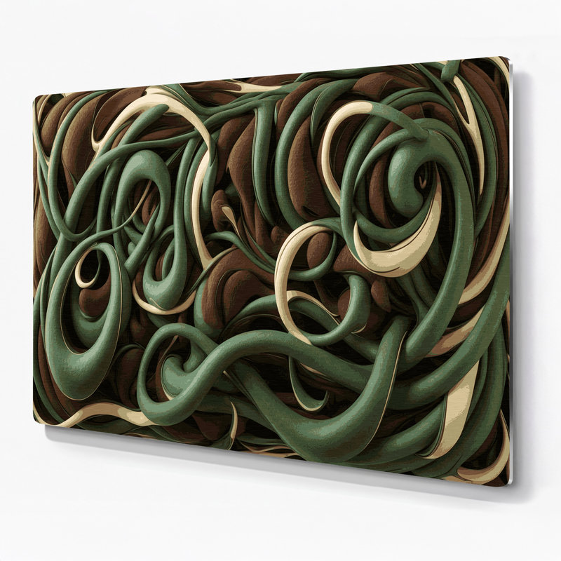 «Biomorphic Abstraction 78», art mural en métal brun, H 20 po x l 24 po