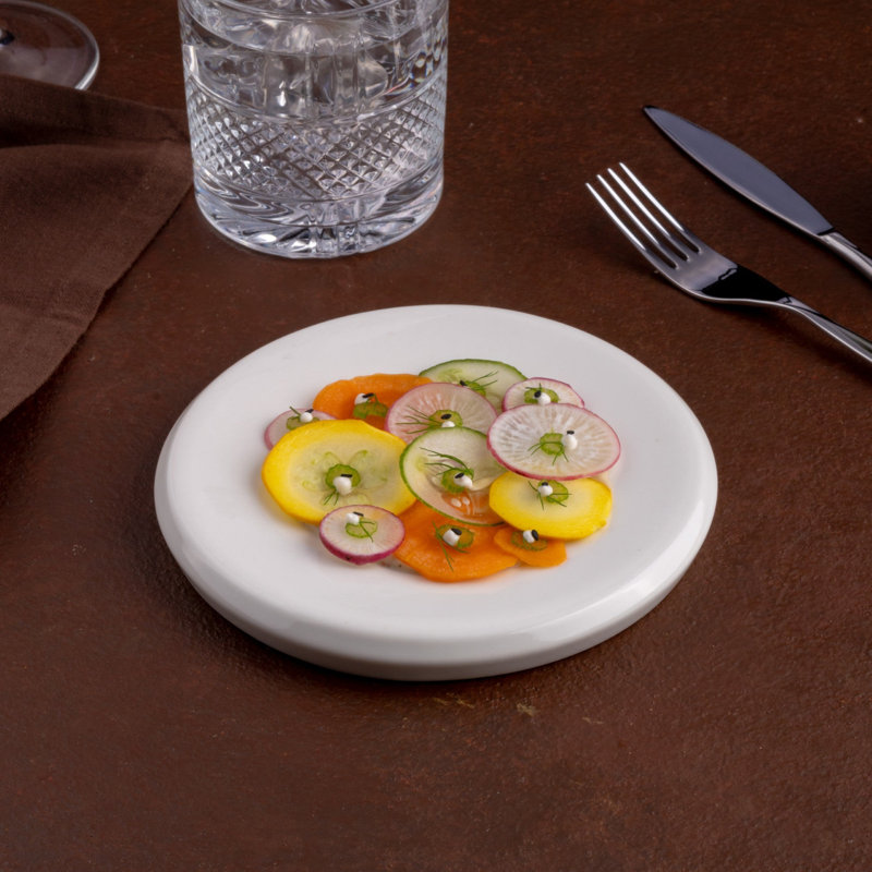 Assiette en porcelaine de qualité supérieure SLIDE Ivory | Vaisselle artistique et moderne | Va au micro-ondes et au lave-vaisselle