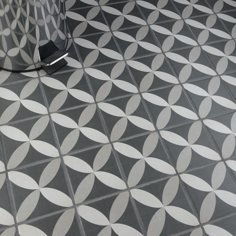 Twenties Mini 4" x 4" Ceramic Patterned Wall & Floor Tile
