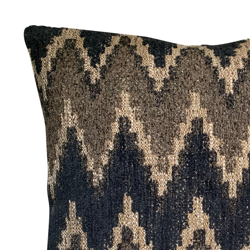 Housse de coussin carré et insert, Bleu marine / brun, 22 po x 22 po