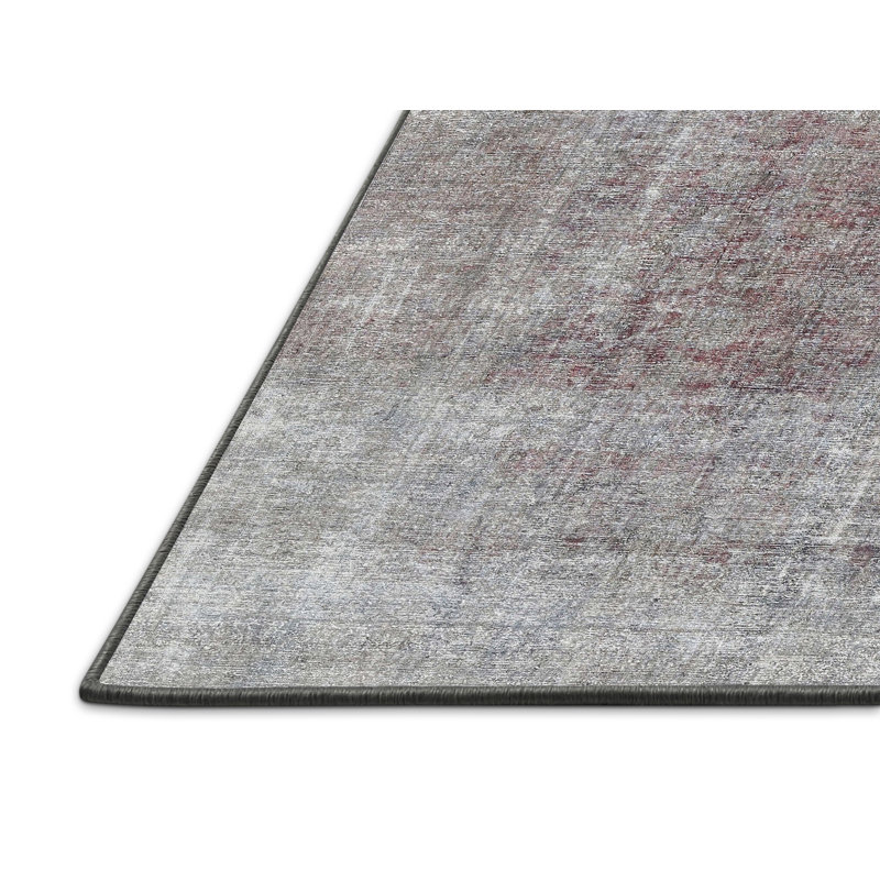 Tapis en laine rouge / gris, Rectangle 8 pi x 10 pi