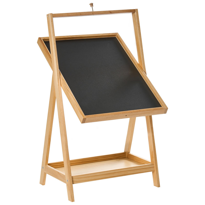 YAMBA Beliani Solid Wood Free Standing Easel