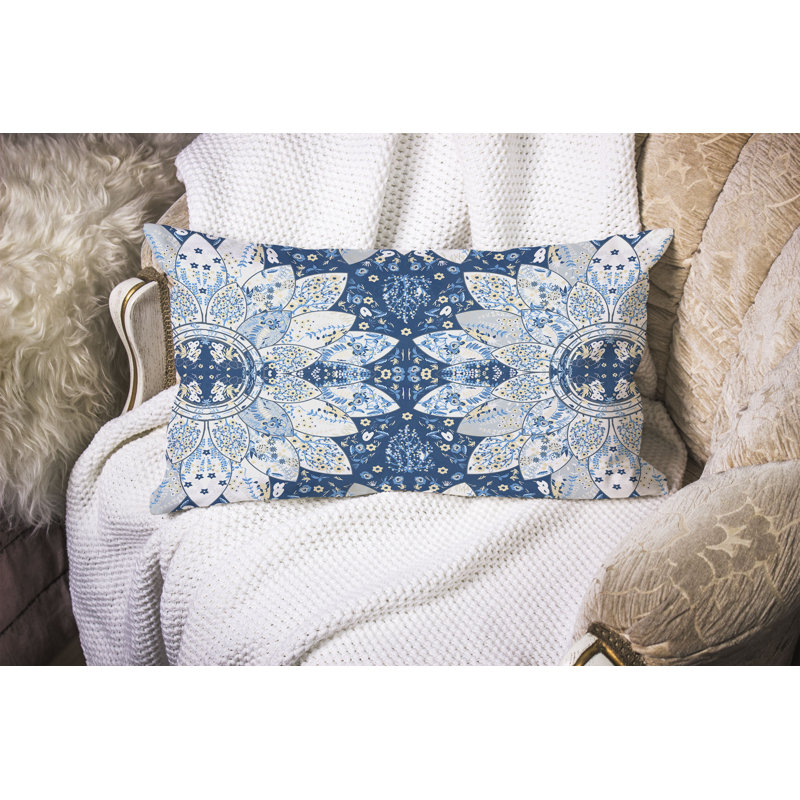 Coussin Floral Floral Viceroy, Bleu / blanc