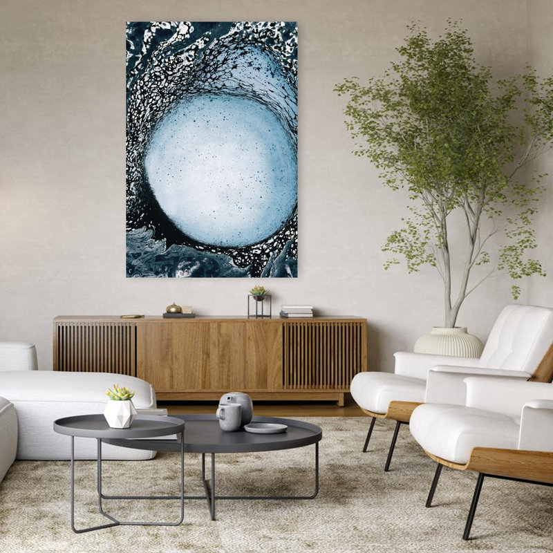 Split Abstract Contemporary Art, 48" H x 32" W