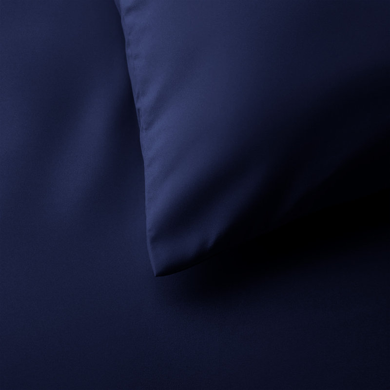 Microfiber No Pattern Duvet Cover Set with Pillowcases, Navy, Single Duvet Cover + 2 Standard Pillowcases