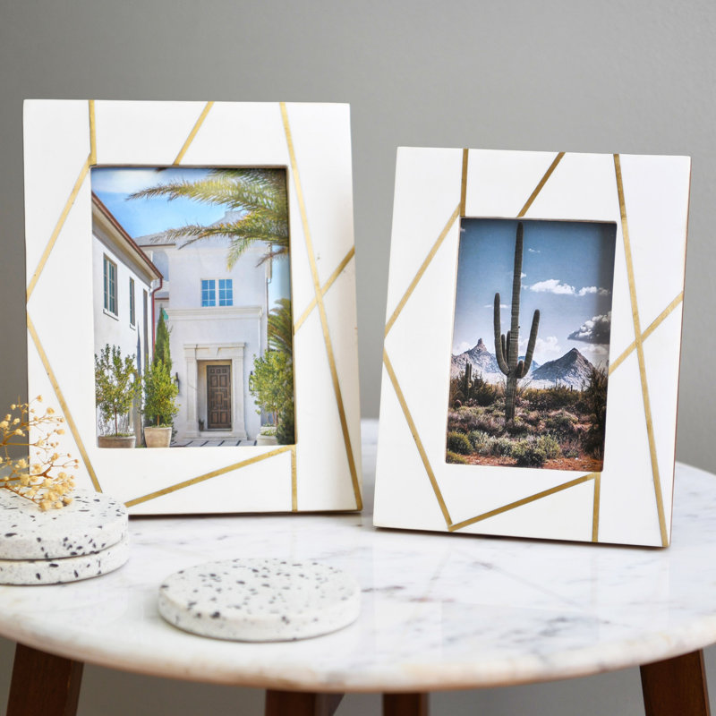 Armend Picture Frame - Set of 2, Gold/Cream