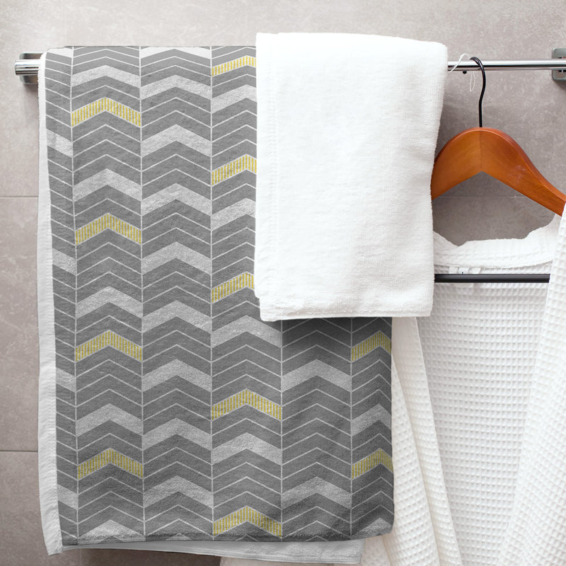 Stephenie Bath Towel, Gray/Neon
