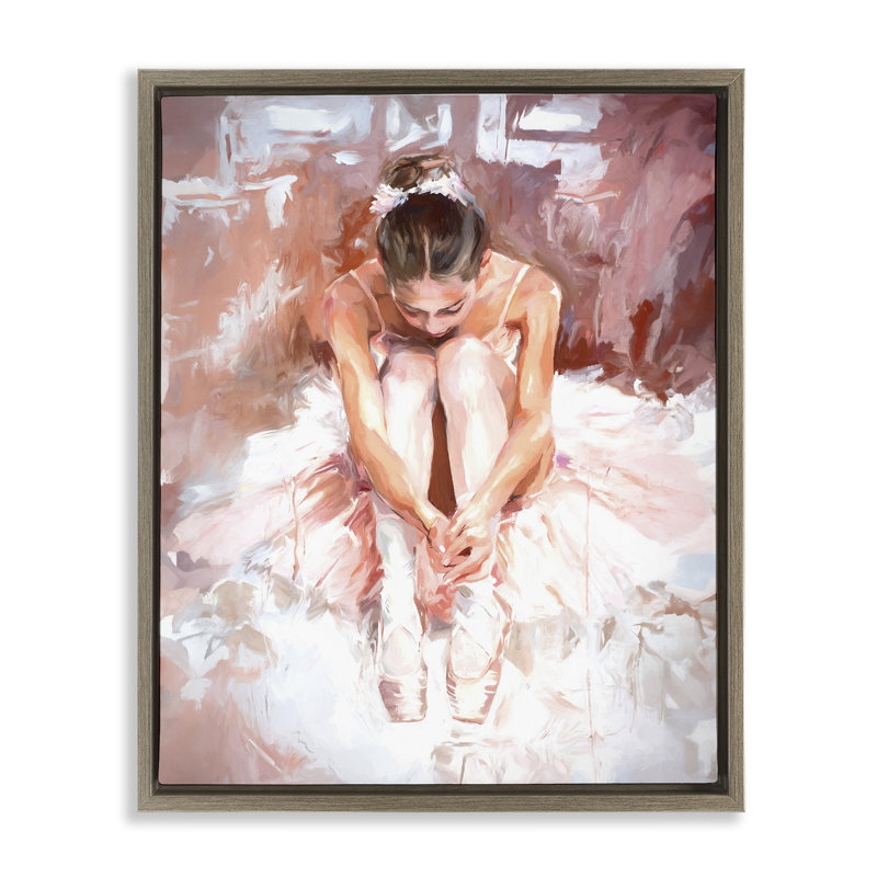«Serene Ballerina Visage» par Ramona Murdock, Cadre flottant orme Montalcino, H 31 po x l 25 po
