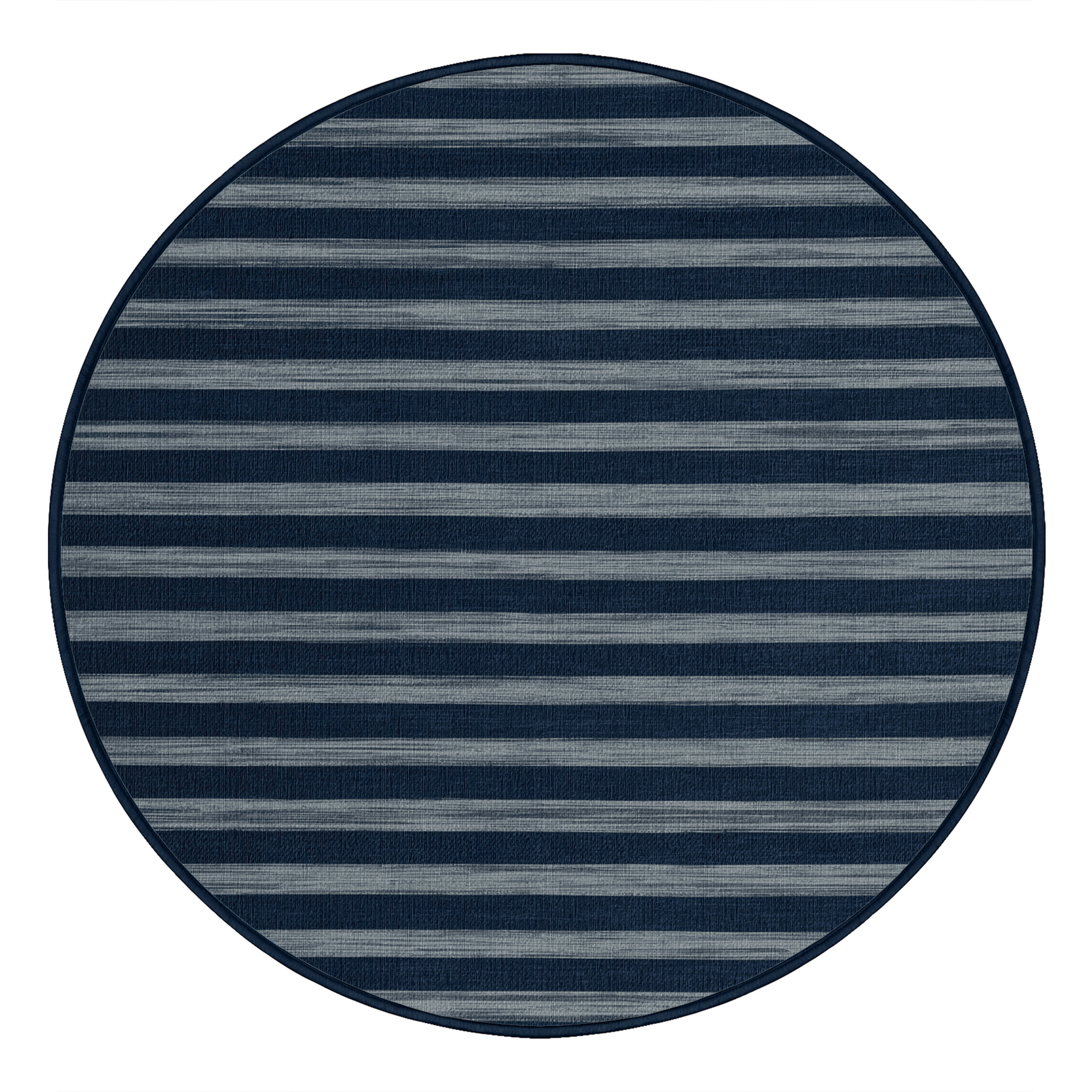 Hokku Designs Machine Washable Horizontal Stripes Blue Area Rug | Wayfair