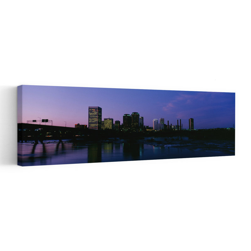 Skyscrapers In A City Richmond Virginia USA 1 Piece Wrapped Canvas Panoramic Wall Art, 50.8 cm H x 152.4 cm W