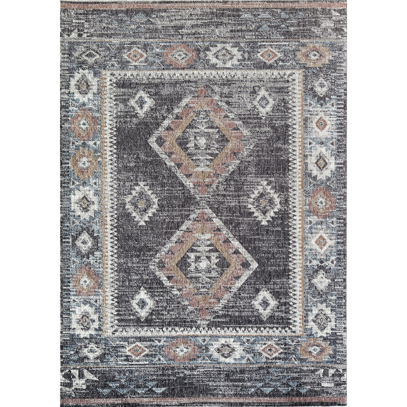 Celestia Tribal Baltic Gray Area Rug, Rectangle 2'6" x 4'