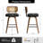 Stylish Swivel Counter Stool With Soft Upholstered Rattan Back-117494453-117494454