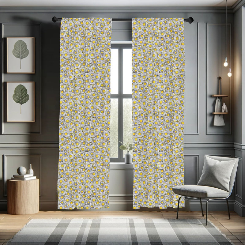 Panneau coulissant semi-diaphane avec passe-tringle Daisy, 28 po x 95 po
