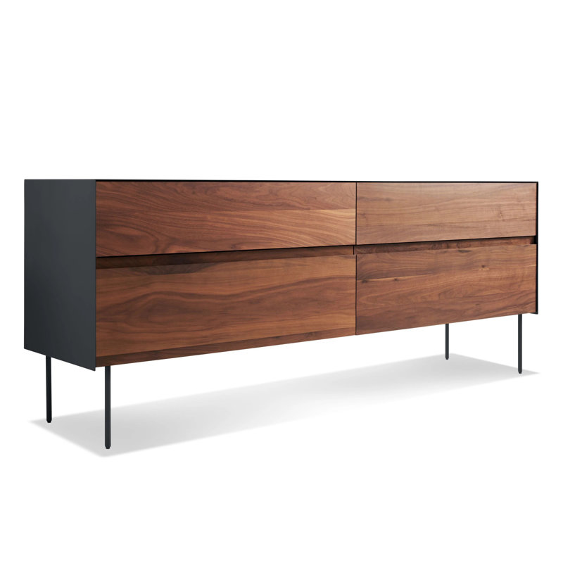 Commode 4 tiroirs Clad, Néant/noyer
