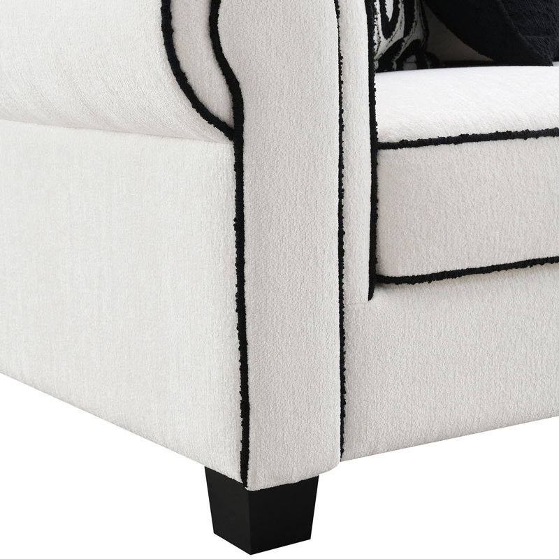 Causeuse en chenille avec coussins décoratifs Faryn