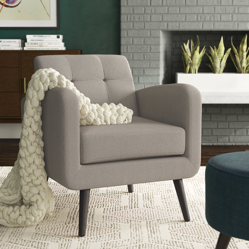 Speegle 29.5" Wide Lace Tufted Armchair, Dove Gray Polyester