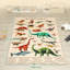 Très grand tapis de jeu pour bébé éducatif en polyester 79 po x 59 po, tapis de jeu antidérapant pour tout-petits, salon et chambre à coucher avec motif de dinosaures, kaki