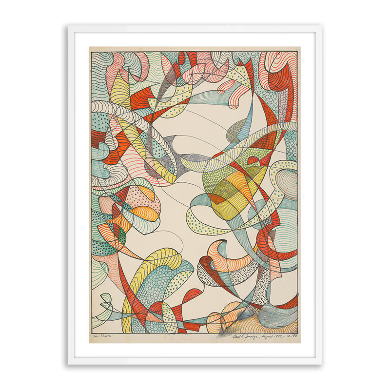 The Flight Print by Pepi Sprohge, 24" H x 18" W x 1.5" D, White/Neutral Single Picture Framed
