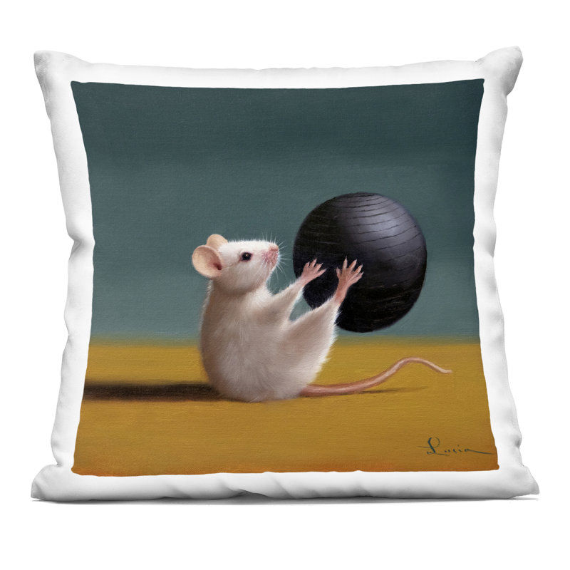 Coussin décoratif Mouse Workout Ball Workout, par Lucia Heffernan