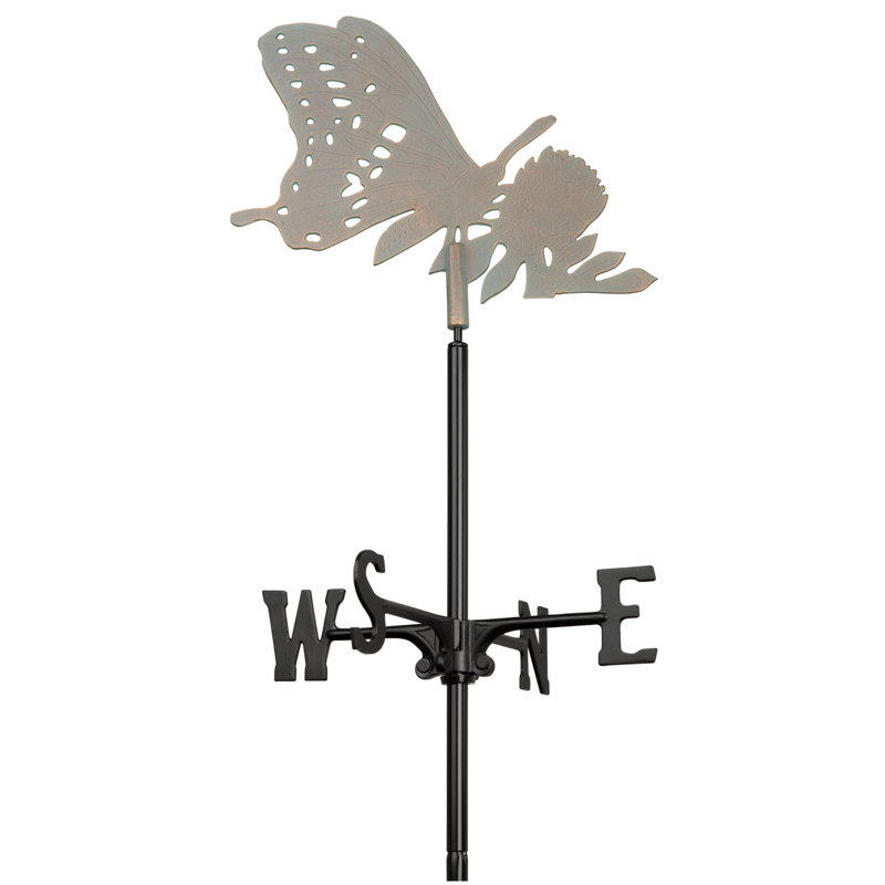 Butterfly Garden Weathervane, Verdigris