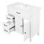 Meuble-lavabo blanc de 36 po avec lavabo, pieds en bois massif, poignées en aluminium, trous de robinet pré-percés, rangement spacieux, portes à fermeture en douceur, conception autoportante de 36 po et tiroirs en bois, blanc