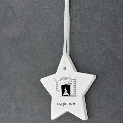 Sanson Snuggle Season Star Shaped Ceramic Ornament