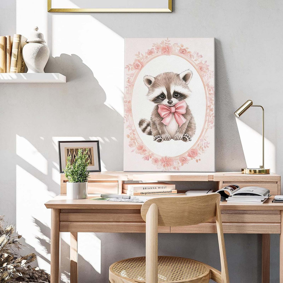 Adorable Raccoon Posters Wall Art Decor Canvas Wall Art Lovely Animal Portrait Picture Artwork Painting Baby Room Nursery Bedroom Posters Corridor Wal