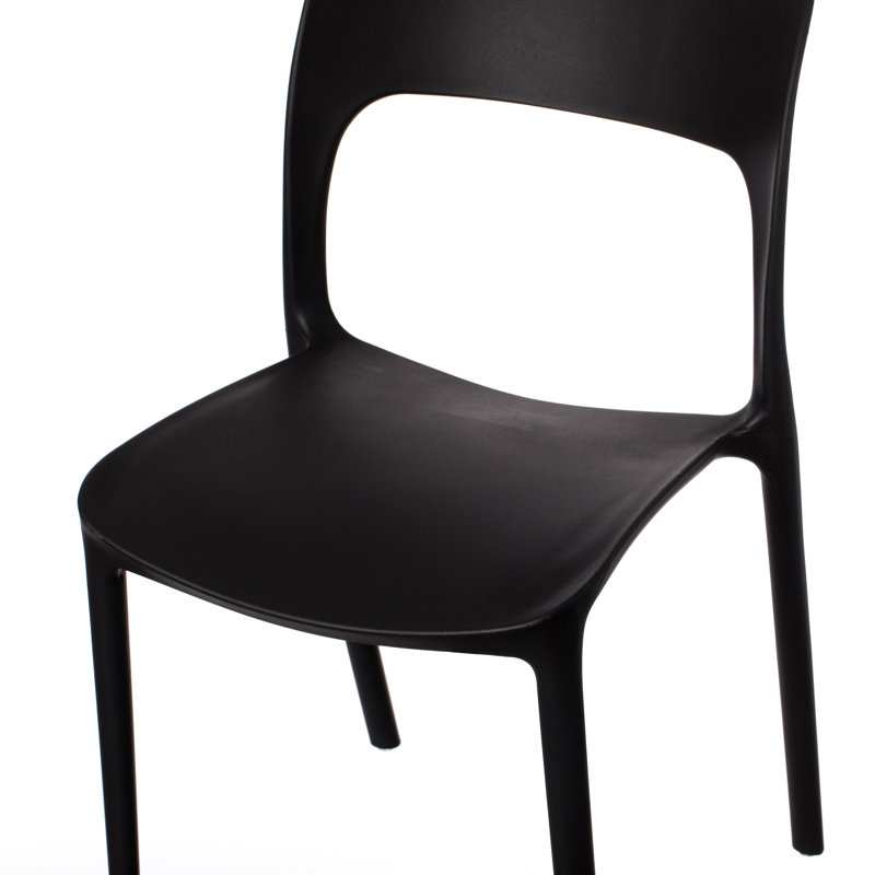 19.25'' H Stacking Side Chair, Black