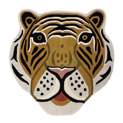 Unique Loom Tiger Playtime Kids Wool Rug