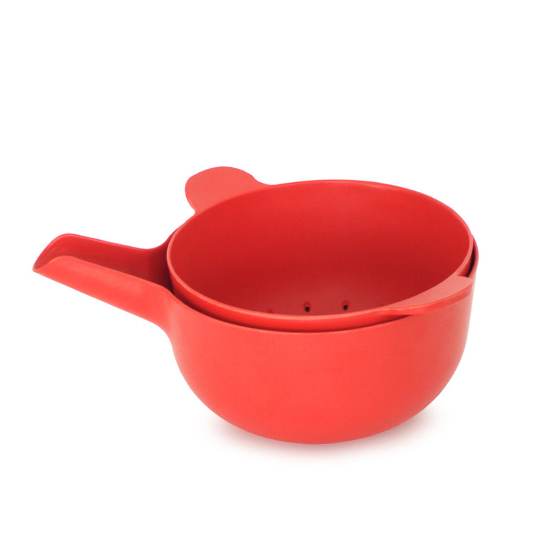 Ensemble de bol et passoire EKOBO, H 5 po x l 8,5 po x P 8,5 po, Tomate