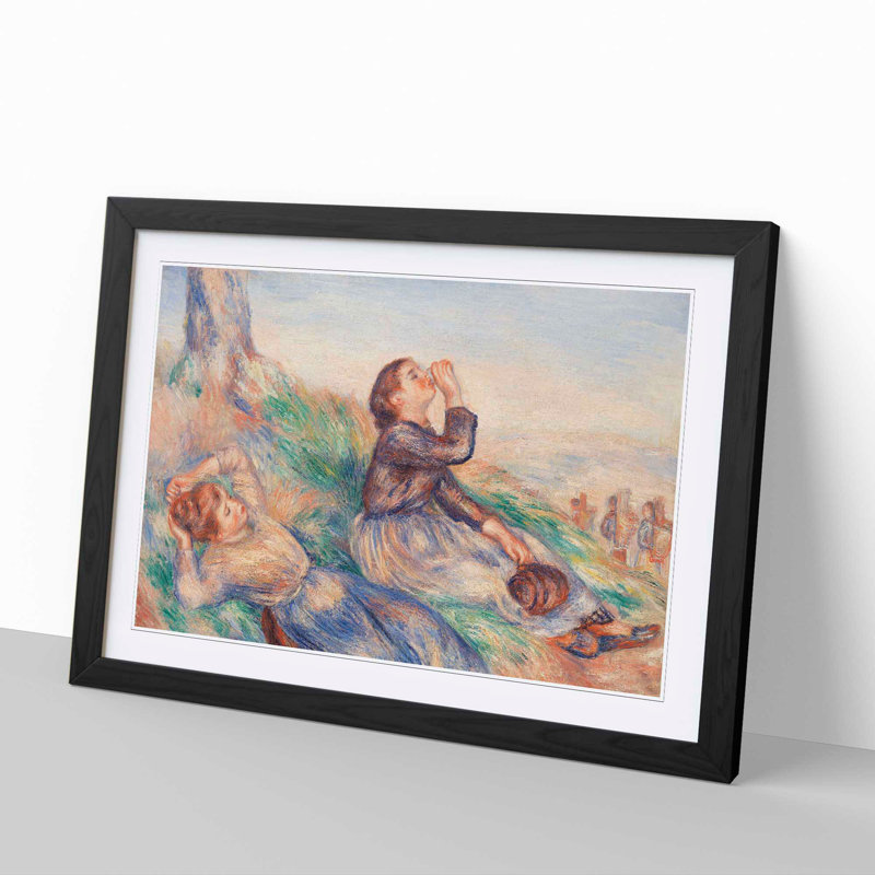 Grape Gatherers by Pierre-Auguste Renoir - Picture Frame Painting, 36cm H x 48cm W x 2cm D, Black Framed
