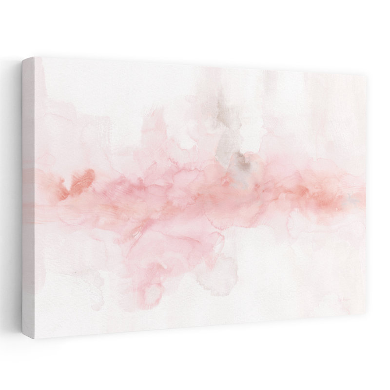 Rainbow Seeds, abstrait, rosé, gris, abstrait, aquarelle rose, rose, H 32 po x l 48 po