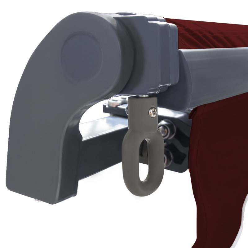 Dakota Fields Fabric Cover Retractable Patio Awning, 350cm W x 250cm D, Wine Red/Grey