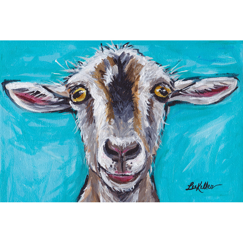 «Gizmo Goat» par Lee Keller, reproduction sur toile, H 12 po x l 18 po x P 1,5 po