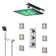 Milan Stainless Steel Jetted Body Massage LED Shower Head Set with Handheld Shower