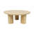 Round Wood Coffee Table Mango Wood Modern Design Solid Construction Cylindrical Legs Handcrafted Minimalist Style Natural Material Artisanal Detail Contemporary Accent Living Room Furniture Piece-1340437105
