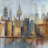 Cityscape with chrysler building - 32"x32" art on canvas
