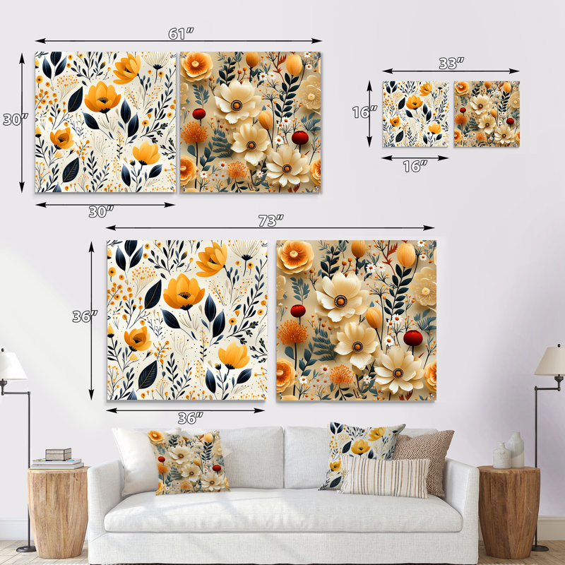 Erwan - Ensemble de 2 art mural en verre acrylique, H 36 po x l 73 po