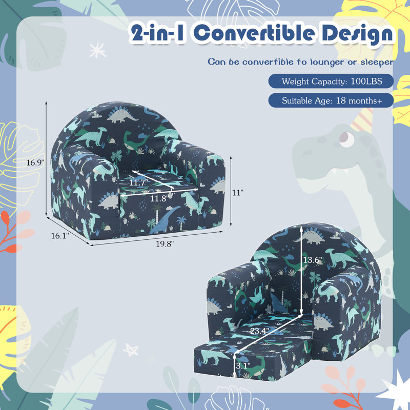 2-In-1 Convertible Kids Sleeper Chair