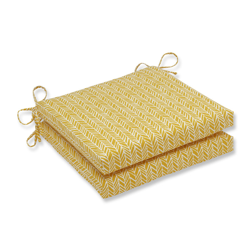 Coussin d’intérieur/d’extérieur tabouret, Jaune