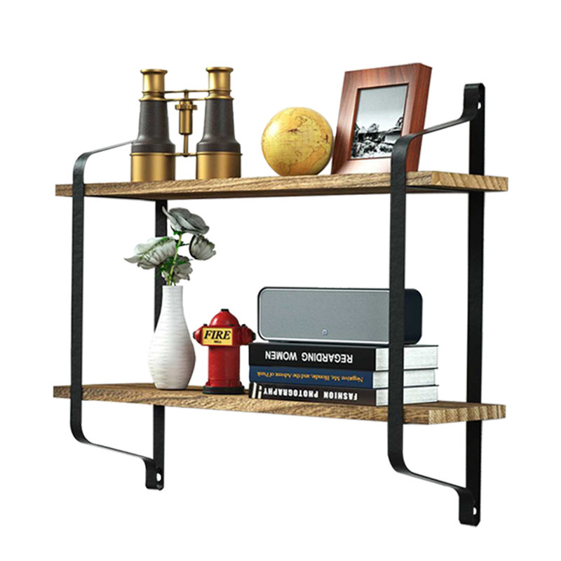 Kang 2 Piece Industrial Pipe Shelves